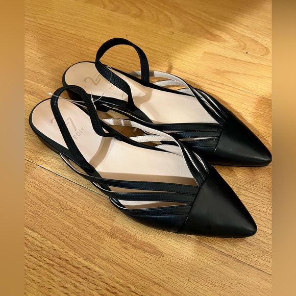 27 EDIT By Naturalizer Haylee leather point toe slingback flat shoes 5.5 - Picture 3 of 4
